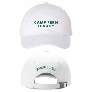Camp Fern Legacy Dad Cap – White with Green Embroidery