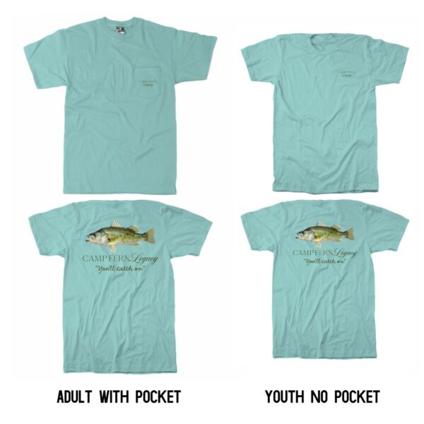 You’ll Catch On Bass Tee – Teal - Image 2